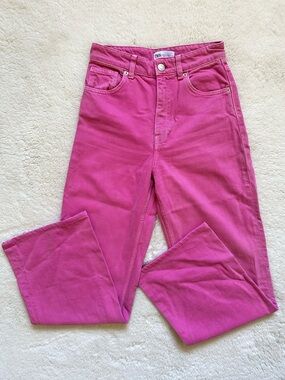 Zara Pink Wide Leg Women's Jeans Size 4